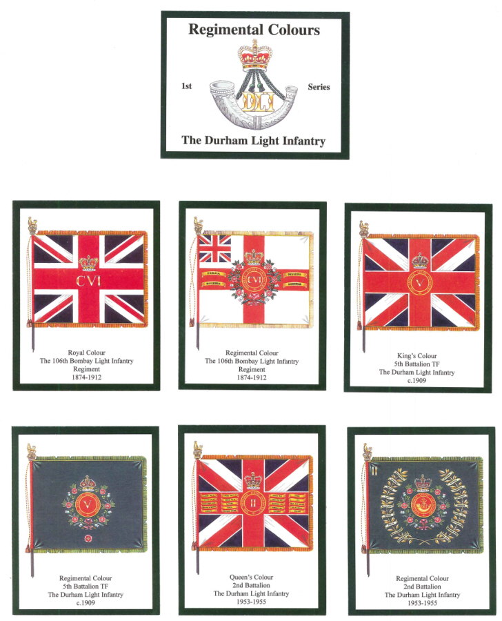 The Durham Light Infantry 1st Series - 'Regimental Colours' Trade Card Set by David Hunter - Click Image to Close